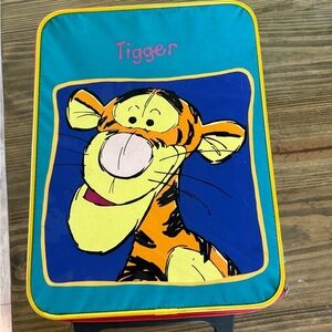 Vintage Y2K Tigger Kids Suitcase - Blue and Yellow